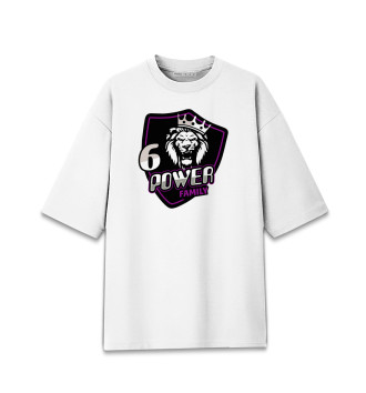 Мужская Хлопковая футболка оверсайз 6 power family фиолетовый