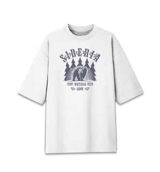 Хлопковая футболка оверсайз для девочек Сибирь