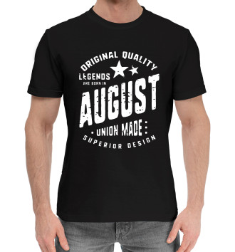 Мужская Хлопковая футболка Legends are rorn in August