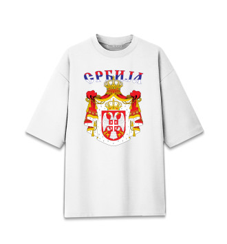 Мужская Хлопковая футболка оверсайз Сербия