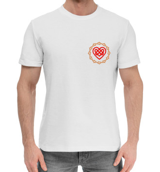 Мужская Хлопковая футболка Знак любви Узел Сердце