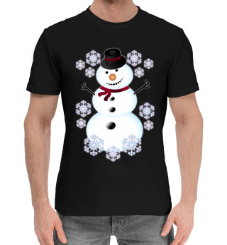 Женская хлопковая футболка Снеговик