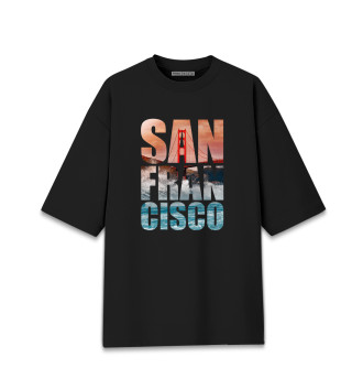 Женская Хлопковая футболка оверсайз Сан Франциско San Francisco