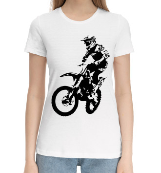 Женская Хлопковая футболка байкер