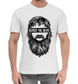 Мужская Хлопковая футболка Уважай Бороду