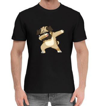 Мужская Хлопковая футболка pug dab