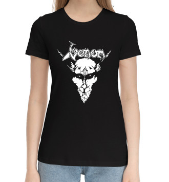 Женская Хлопковая футболка Venom - Black Metal