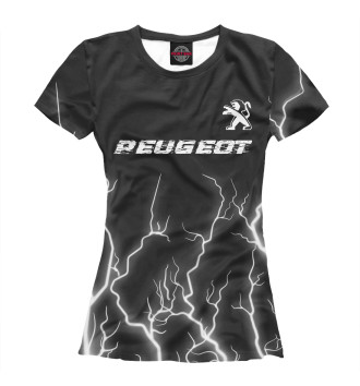 Женская Футболка Пежо | Peugeot | Молнии