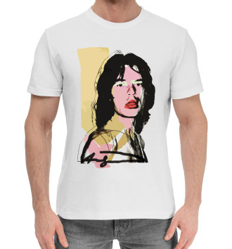 Мужская Хлопковая футболка Andy Warhol Mick Jagger
