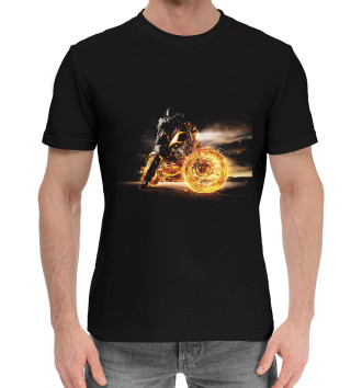 Мужская Хлопковая футболка Fire biker