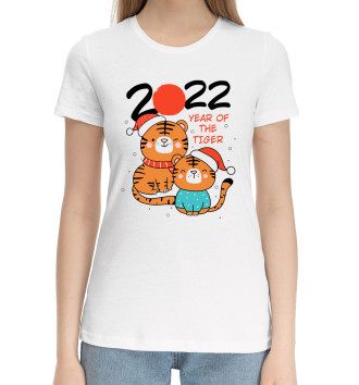Женская Хлопковая футболка 2022 year of the tiger