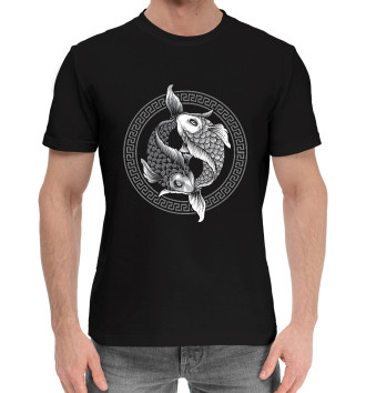 Мужская Хлопковая футболка Рыбный Инь Янь