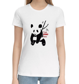 Женская Хлопковая футболка Панда и сон