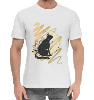 Мужская Хлопковая футболка Moon Cat