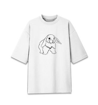 Женская Хлопковая футболка оверсайз Толстый кролик