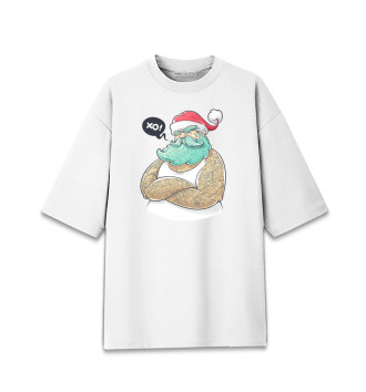 Хлопковая футболка оверсайз для девочек Santa Hipster