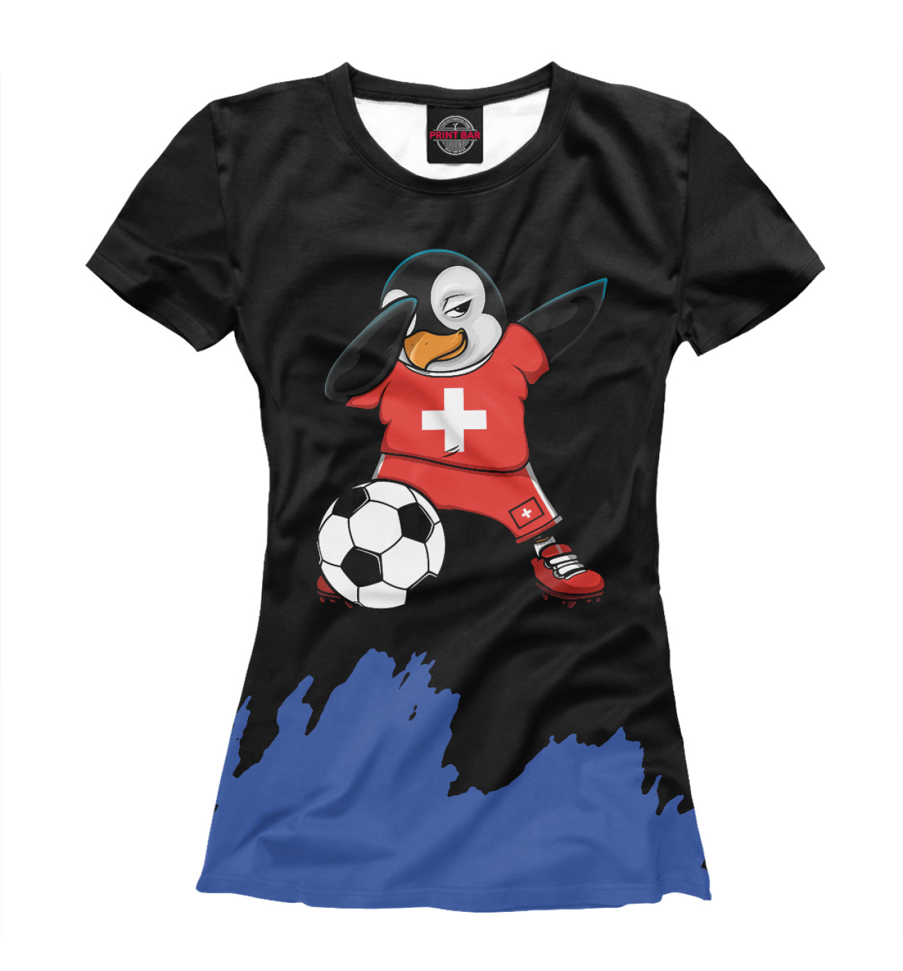 Женская Футболка Dabbing Penguin Switzerland, артикул: FTO-745414-fut-1