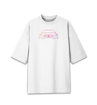Женская Хлопковая футболка оверсайз Mersedes-Benz