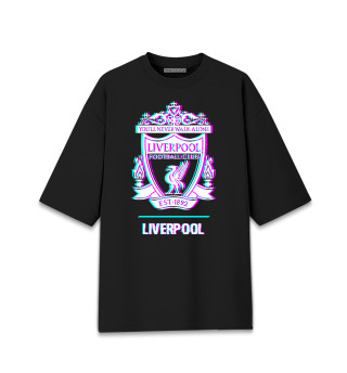 Женская футболка оверсайз Liverpool FC Glitch