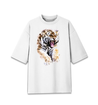 Женская Хлопковая футболка оверсайз Уссурийский тигр