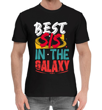 Мужская Хлопковая футболка Best sis in the galaxy