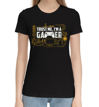 Женская Хлопковая футболка Gamer