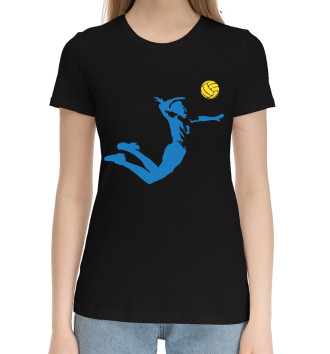 Женская Хлопковая футболка Волейбол