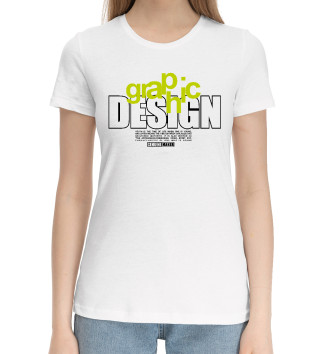 Женская Хлопковая футболка Graphic design (разводы)