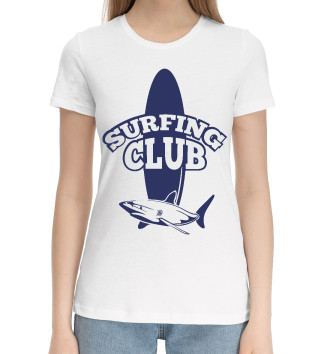 Женская Хлопковая футболка Сёрфинг клуб
