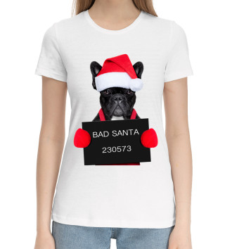 Женская Хлопковая футболка Плохой Санта