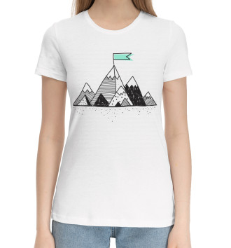 Женская Хлопковая футболка Покорение эвереста
