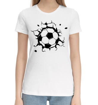 Женская Хлопковая футболка Футбольный мяч