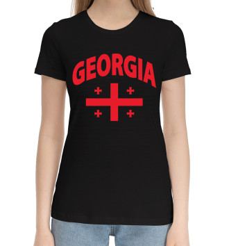 Женская Хлопковая футболка Грузия