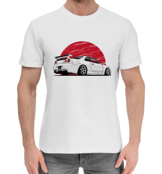 Мужская Хлопковая футболка Nissan Skyline