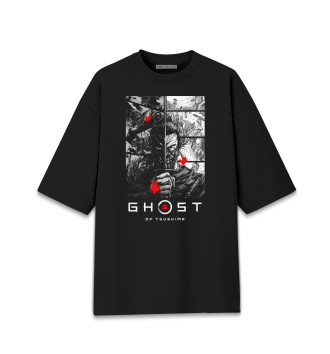 Мужская Хлопковая футболка оверсайз Ghost of Tsushima