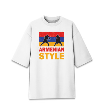 Мужская Хлопковая футболка оверсайз Армянский стиль