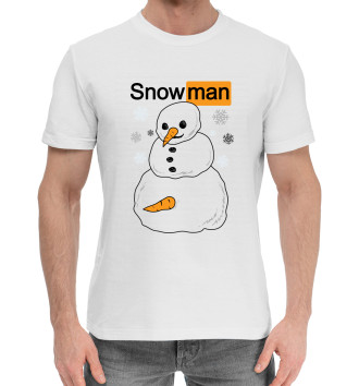 Мужская Хлопковая футболка Снеговик