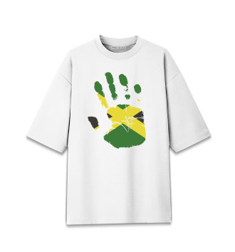 Мужская Хлопковая футболка оверсайз Рука Ямайки