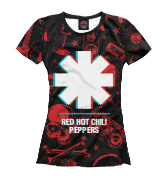 Женская Футболка Red Hot Chili Peppers Rock Glitch