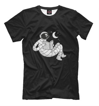Мужская футболка Читающий астронавт