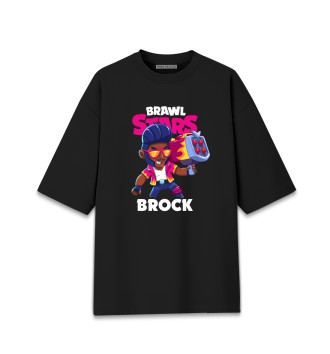Женская Хлопковая футболка оверсайз Brawl Stars, Brock