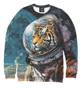 Мужской Свитшот Тигр космонавт на далекой планете