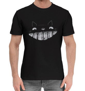Мужская Хлопковая футболка Smiling Totoro