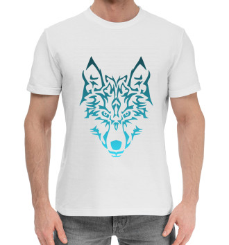 Мужская Хлопковая футболка Волк