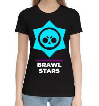 Женская Хлопковая футболка Brawl Stars Gaming Neon