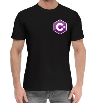 Мужская Хлопковая футболка C Sharp Logo