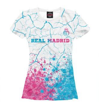 Женская Футболка Real Madrid Neon Gradient (трещины)