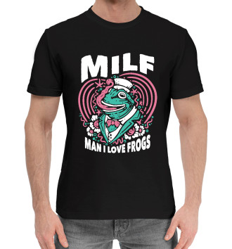 Мужская Хлопковая футболка Шаловливая лягуха