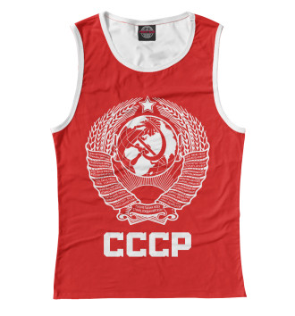 Майка для девочек Герб СССР (красный фон)