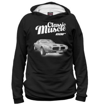Женское Худи Classic muscle car (черный фон)